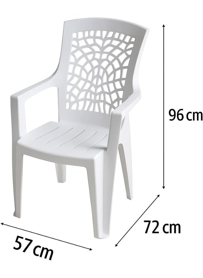Master Gold Durable Plastic Chair for Gardens, Houses and Parks | Outdoor & Indoor Sitting Chair with Comfortable Hand Rests | Durable and Practical Multi-Use Seat for Balcony, Garden, and Trips | 57x72x96cm - Image 3
